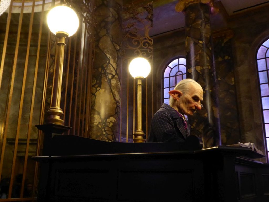 Animierter Goblin in Gringotts Bank