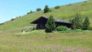 Almhütte auf der Seiser Alm